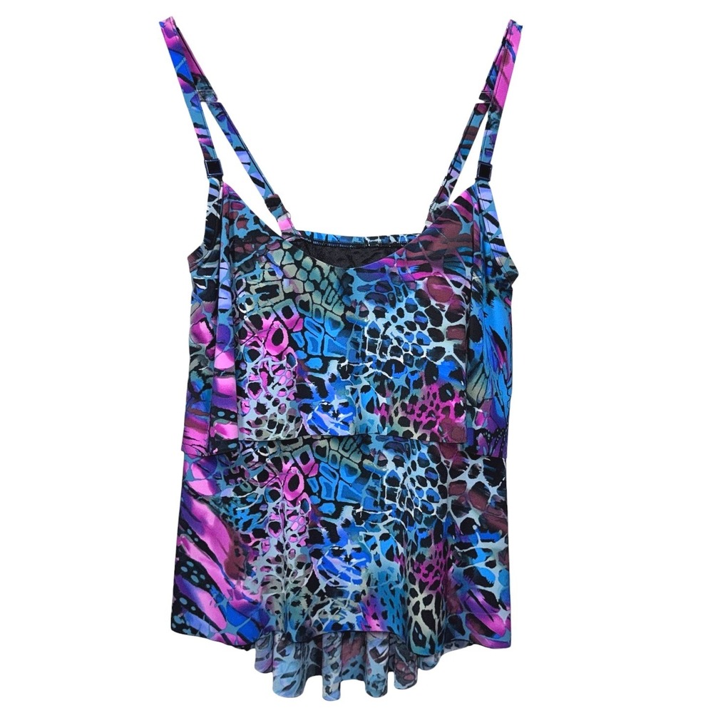 Magicsuit Womens Size 8 Blue Purple Butterfly Tankini Top Swimwear NWT
